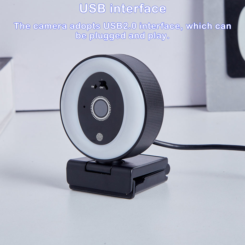 Webcam Ring Light - 2K High-definition Live Streaming Camera USB