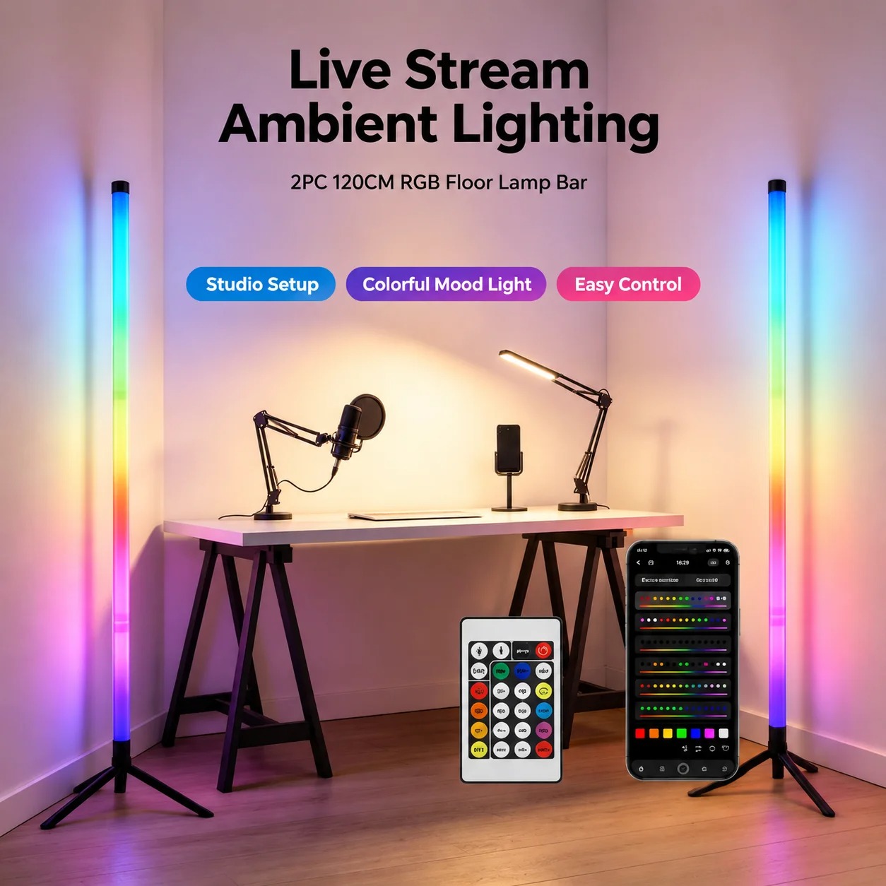 120CM RGB Corner Floor Lamp, S - Esports Gaming Setup review and price