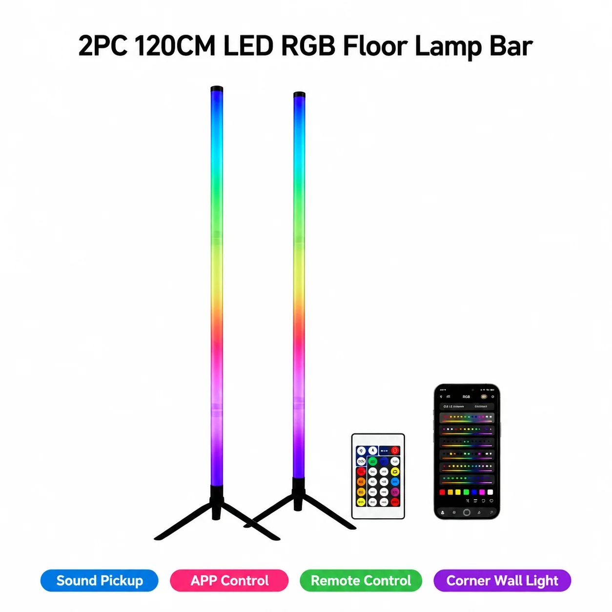120CM RGB Corner Floor Lamp, S - Esports Gaming Setup review and price