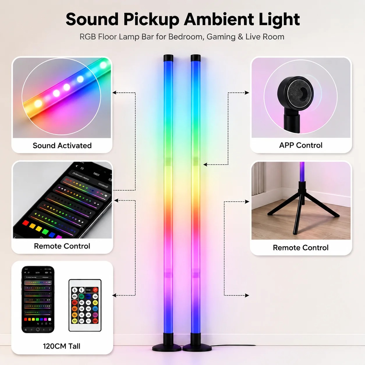 120CM RGB Corner Floor Lamp, S - Esports Gaming Setup review and price
