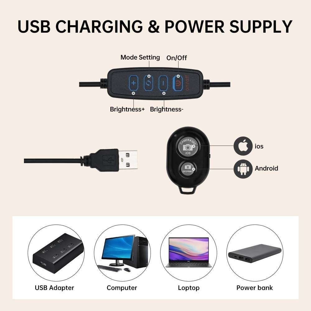 16cm/26cm/30cm LED Selfie Ring - Webcam Ring Light review and price