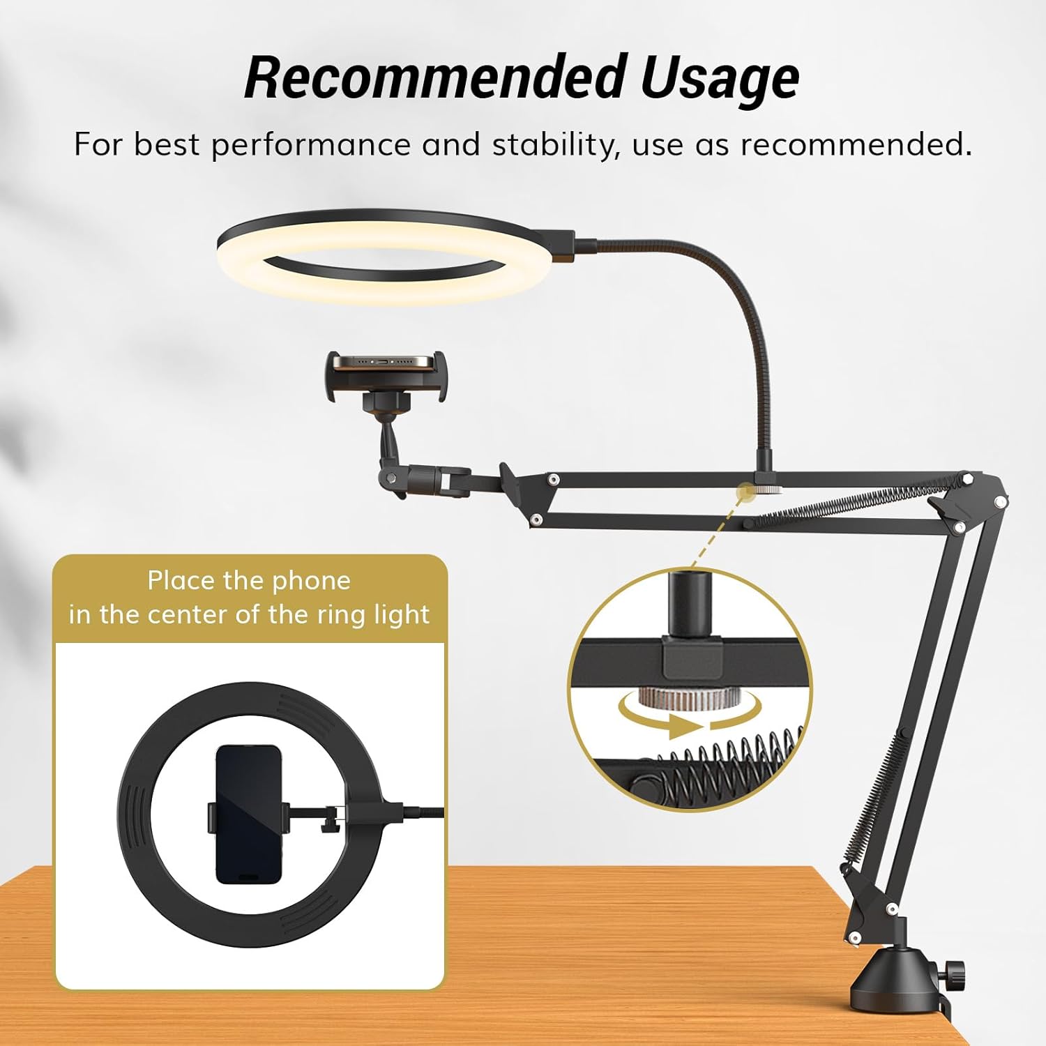 Ring Light with Stand and Phon - Webcam Ring Light review and price