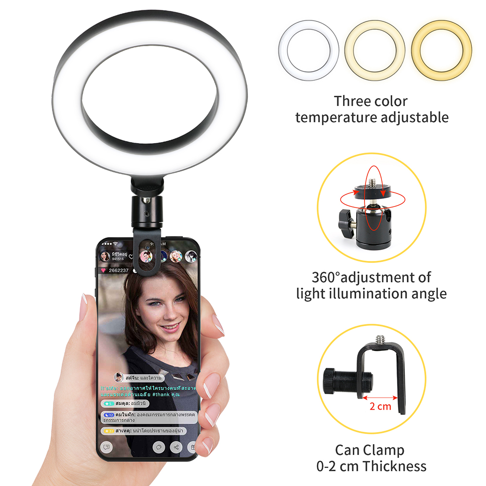 16cm LED Video Light with Stan - Webcam Ring Light review and price