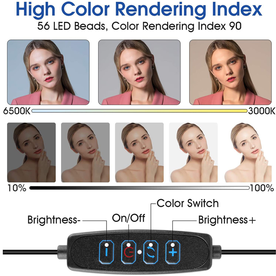16cm LED Video Light with Stan - Webcam Ring Light review and price