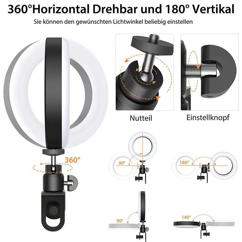 16cm LED Video Light with Stan - Webcam Ring Light review and price