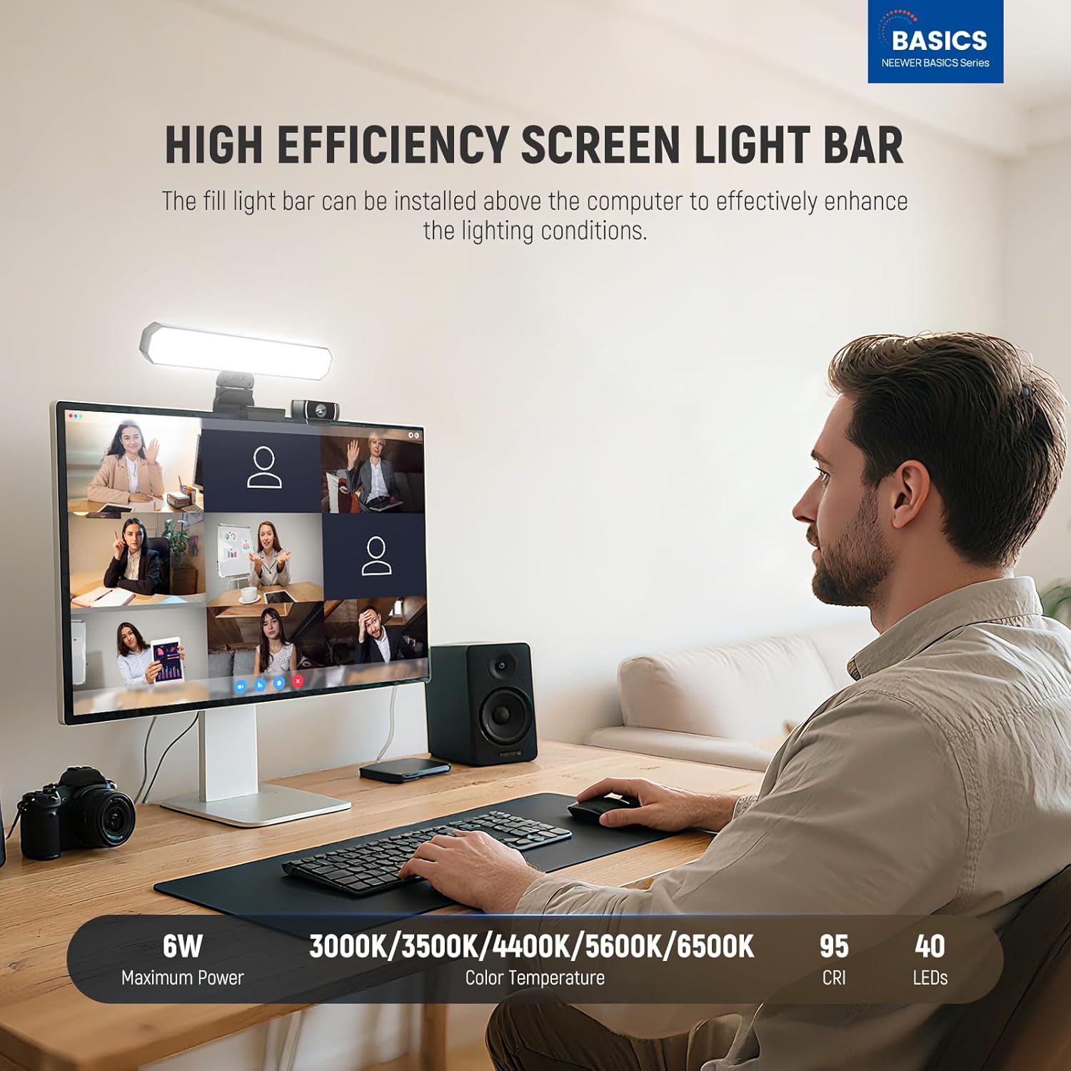 NEEWER Basics 6W Monitor Light - Webcam Ring Light review and price