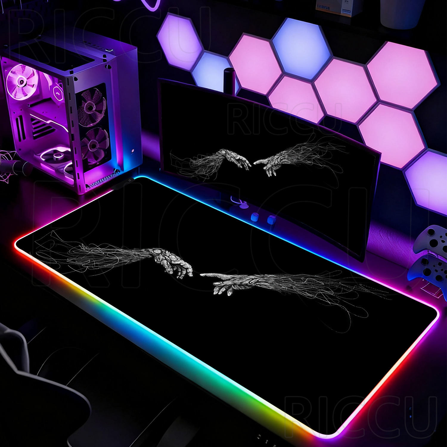 RGB XXL HD Large Black White G - Esports Gaming Setup review and price