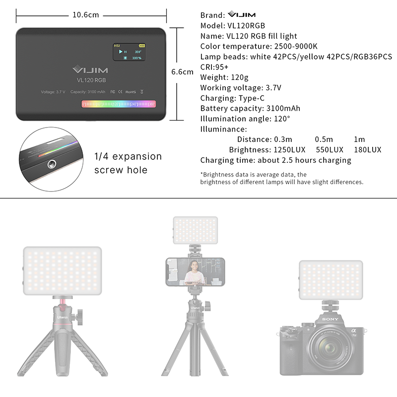 Ulanzi VL120 RGB Camera Video  - Webcam Ring Light review and price